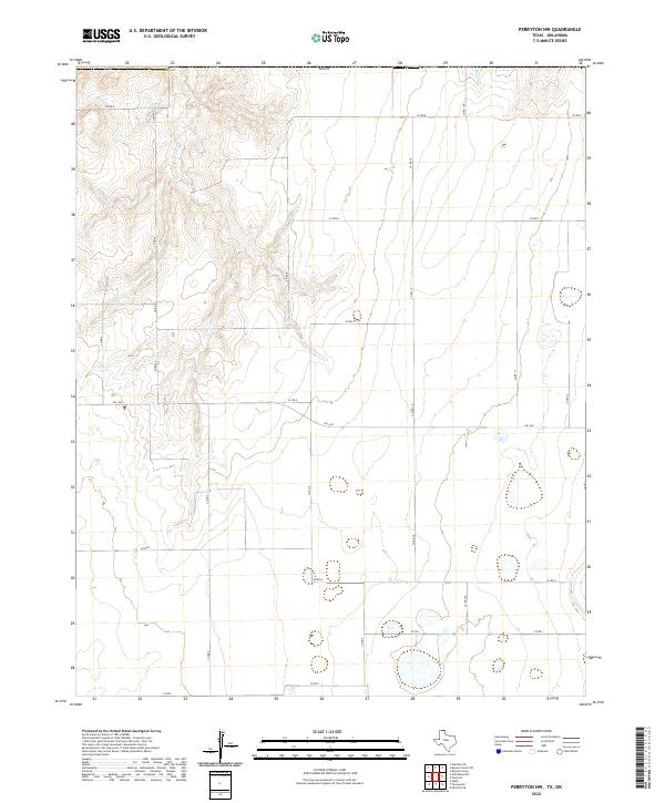Perryton NW 2022 topographic map thumbnail