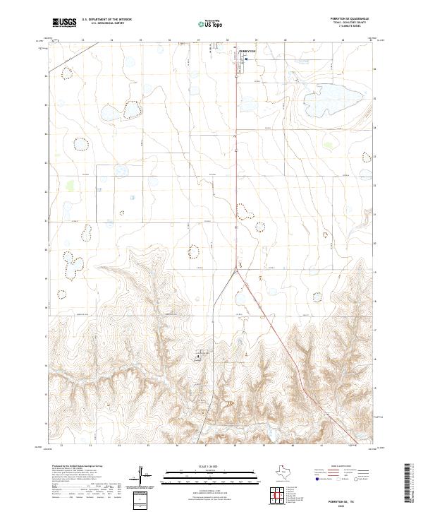 Perryton SE 2022 topographic map thumbnail