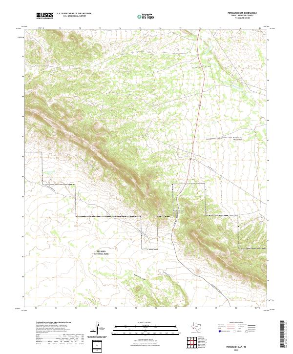 Persimmon Gap topographic map thumbnail