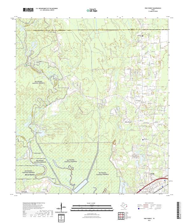 Pine Forest topographic map thumbnail