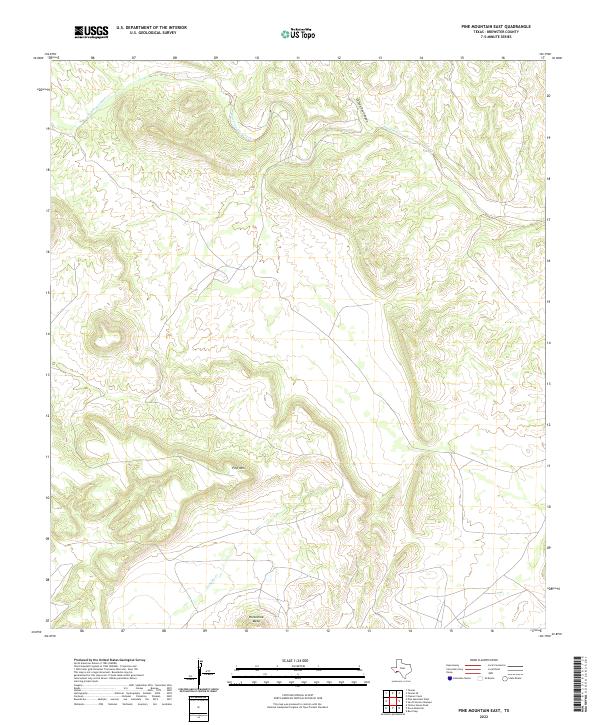Pine Mountain East 2022 topographic map thumbnail