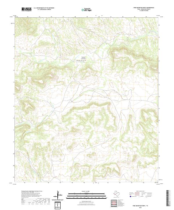 Pine Mountain West topographic map thumbnail
