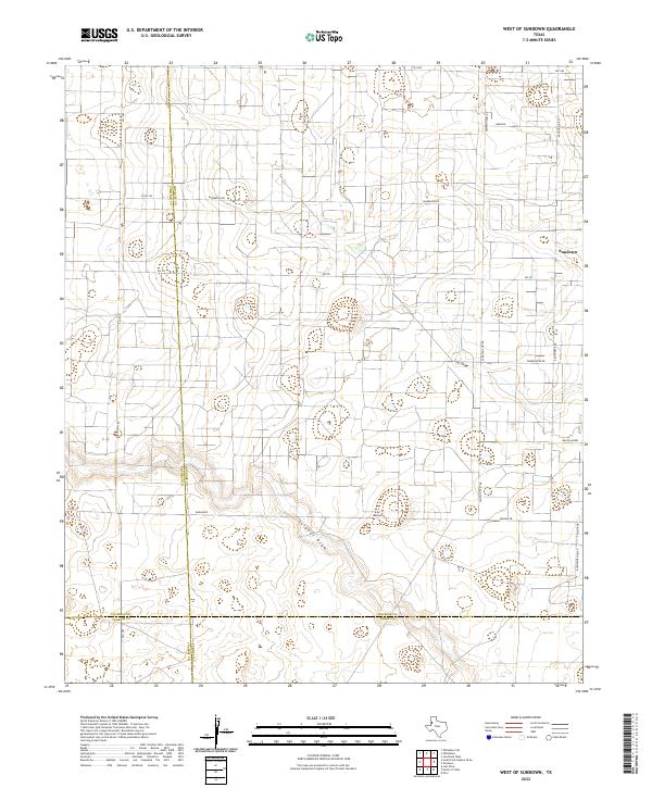 West of Sundown topographic map thumbnail