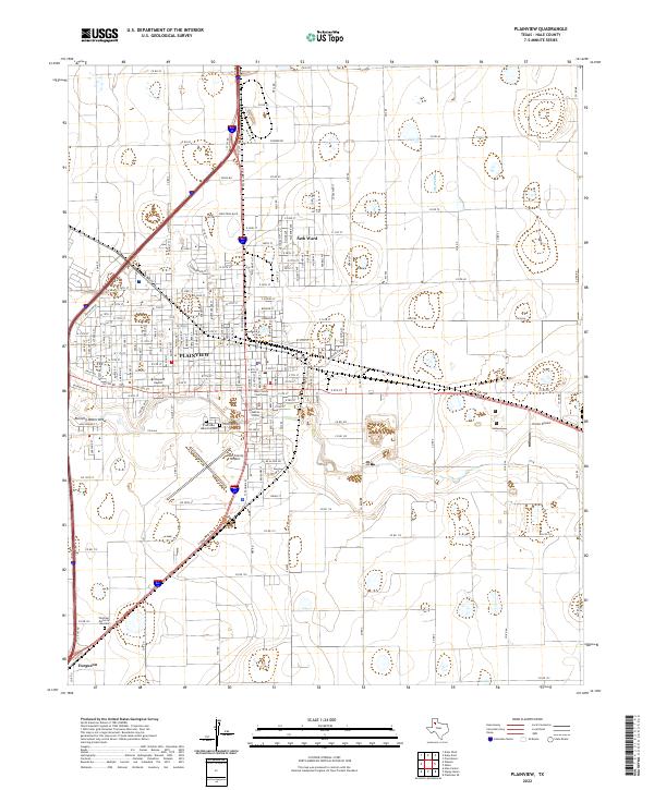 Plainview 2022 topographic map thumbnail