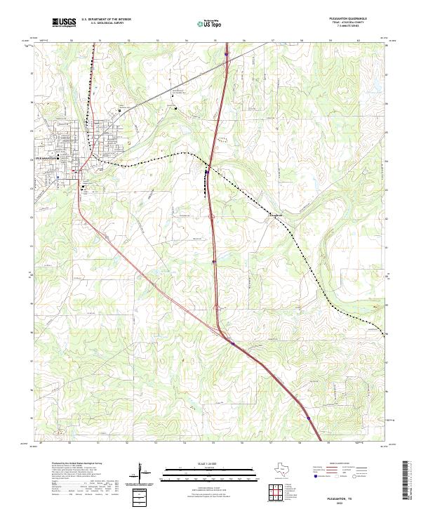 Pleasanton 2022 topographic map thumbnail