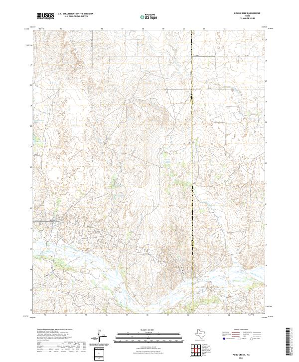 Pond Creek topographic map thumbnail