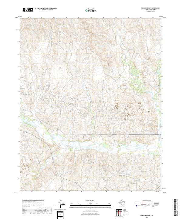 Pond Creek NW topographic map thumbnail