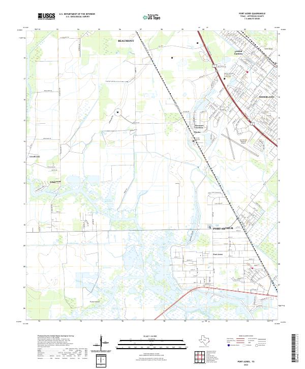 Port Acres 2022 topographic map thumbnail