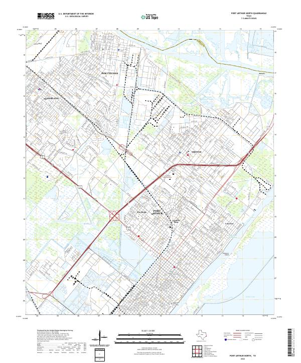 Port Arthur North topographic map thumbnail