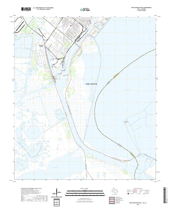 Port Arthur South topographic map thumbnail
