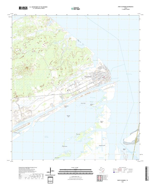 Port O'Connor 2022 topographic map thumbnail