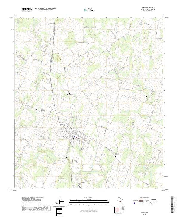 Poteet 2022 topographic map thumbnail