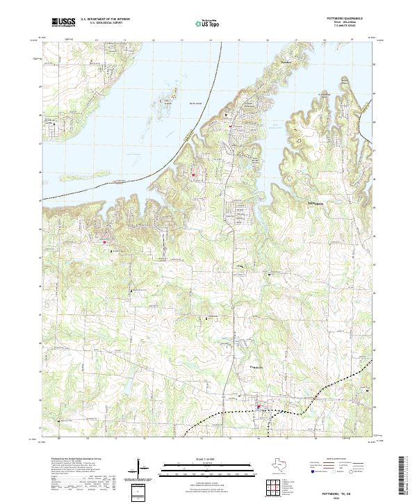 Pottsboro topographic map thumbnail