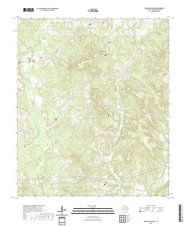 Pryor Mountain 2022 topographic map thumbnail