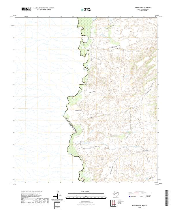 Pueblo Nuevo topographic map thumbnail