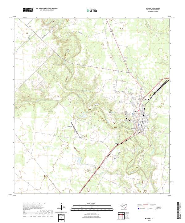 Refugio topographic map thumbnail