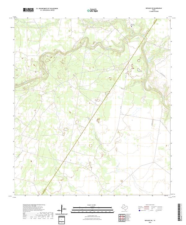 Refugio SW topographic map thumbnail