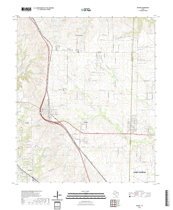 Rhome topographic map thumbnail