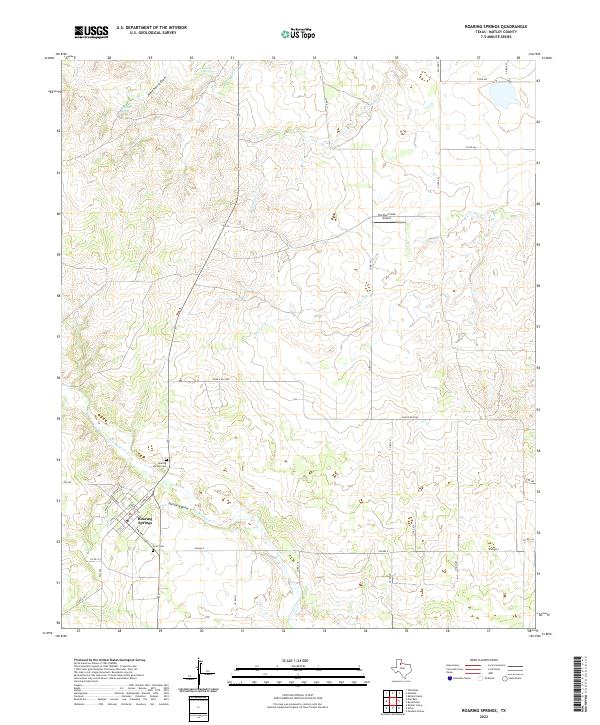Roaring Springs topographic map thumbnail