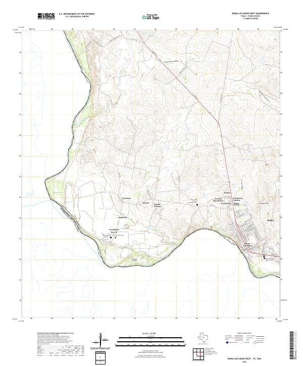 Roma-Los Saenz West 2022 topographic map thumbnail