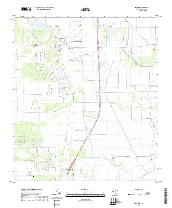 Rosharon 2022 topographic map thumbnail
