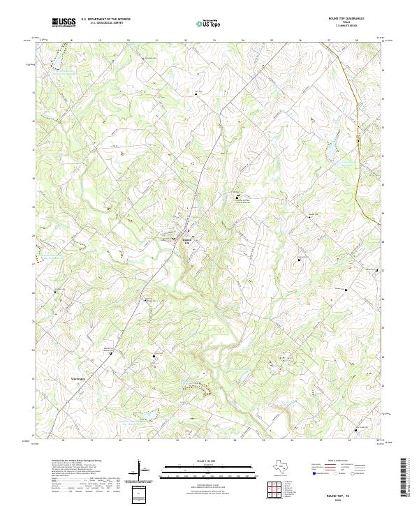 Round Top 2022 topographic map thumbnail