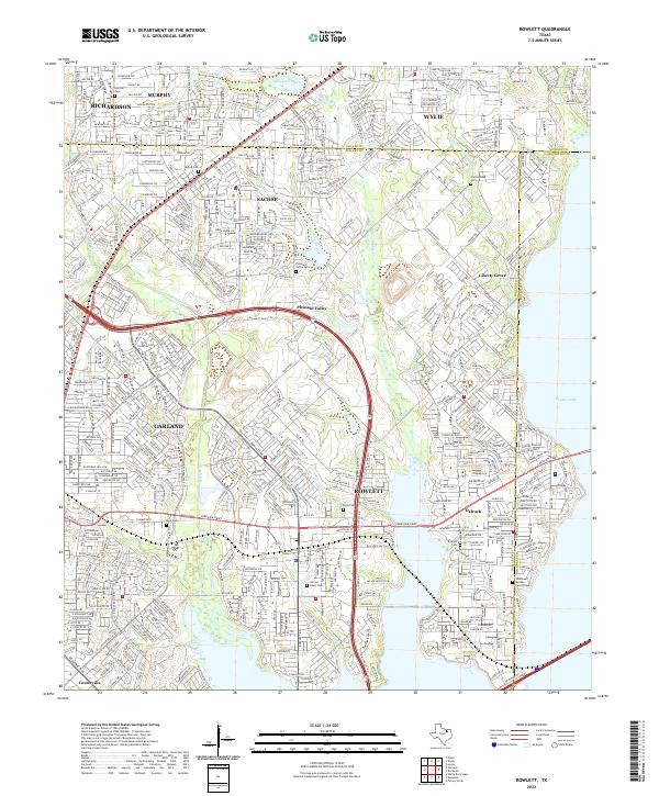 Rowlett topographic map thumbnail