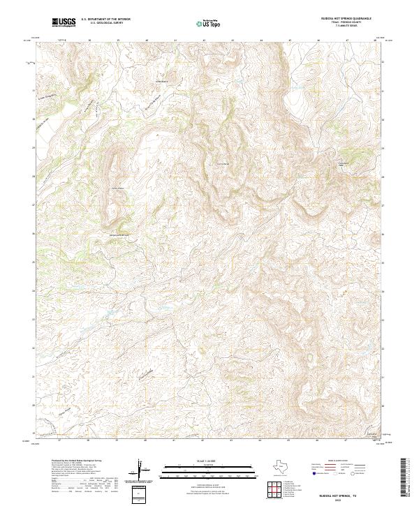 Ruidosa Hot Springs topographic map thumbnail