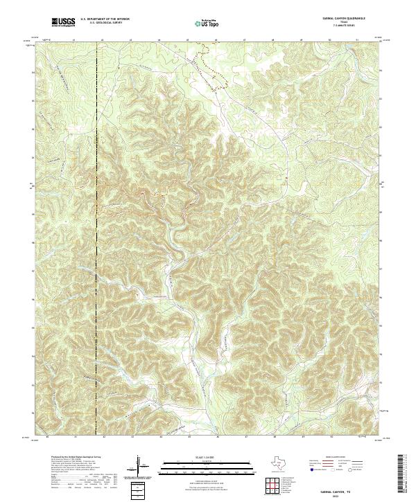 Sabinal Canyon topographic map thumbnail