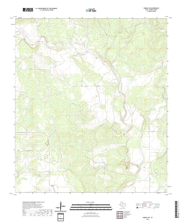 Sabinal NE topographic map thumbnail