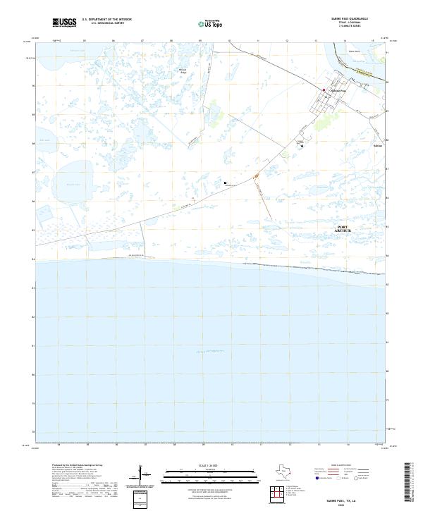 Sabine Pass 2022 topographic map thumbnail