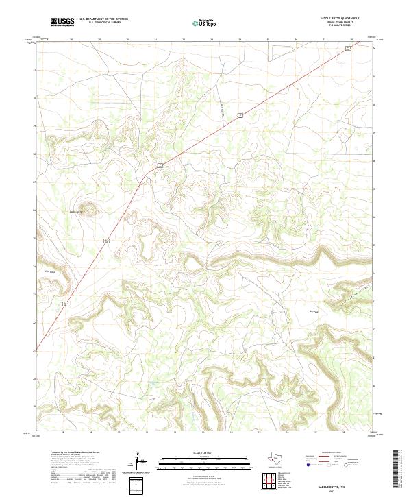 Saddle Butte 2022 topographic map thumbnail