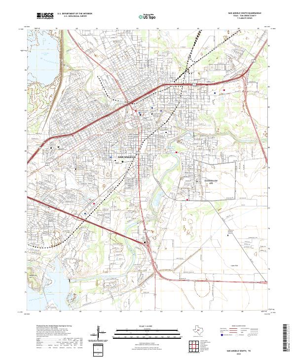 San Angelo South topographic map thumbnail