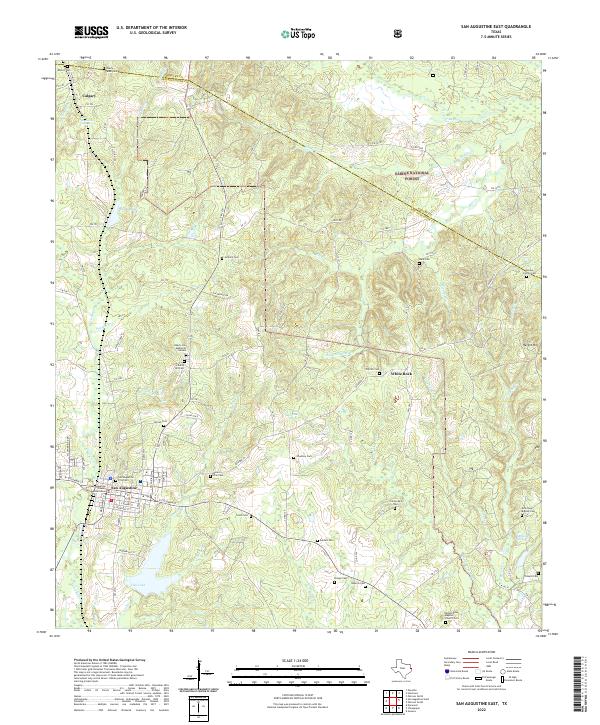 San Augustine East topographic map thumbnail