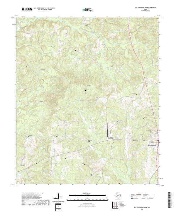 San Augustine West topographic map thumbnail