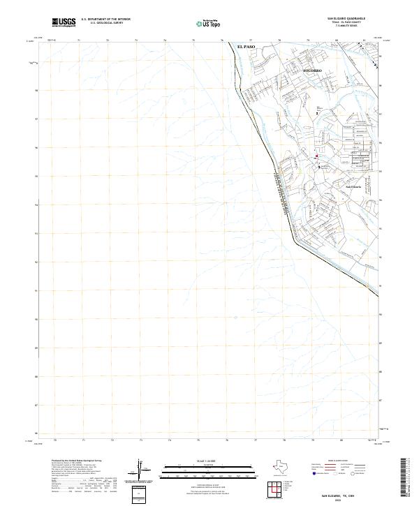 San Elizario topographic map thumbnail