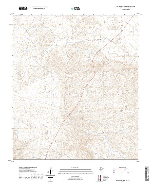 San Esteban Lake SW topographic map thumbnail
