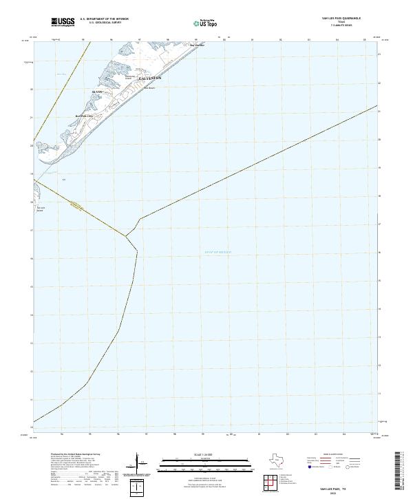San Luis Pass 2022 topographic map thumbnail