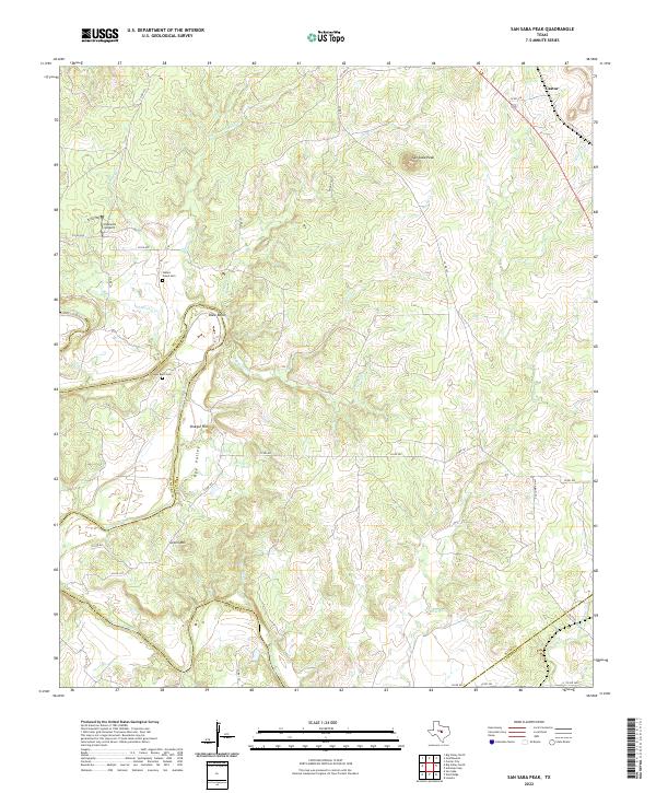 San Saba Peak topographic map thumbnail