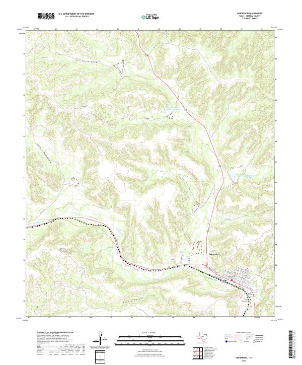 Sanderson topographic map thumbnail