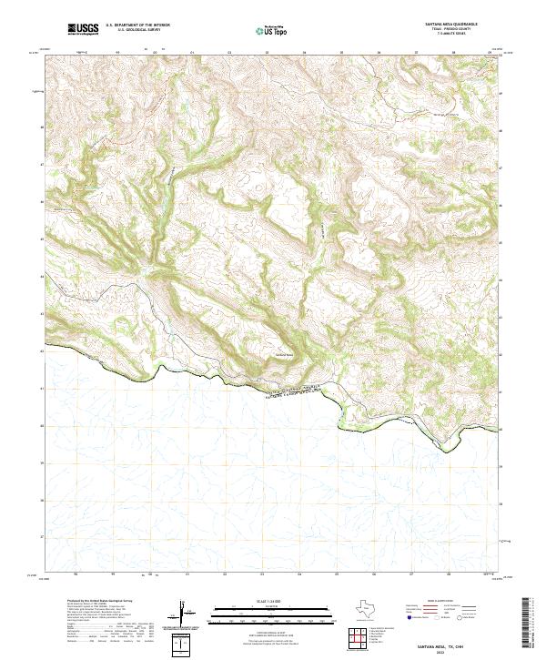 Santana Mesa topographic map thumbnail