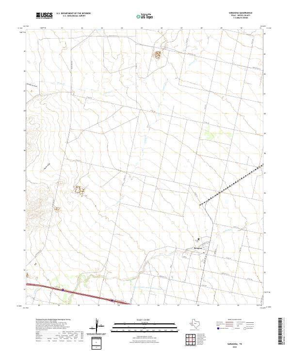 Saragosa topographic map thumbnail