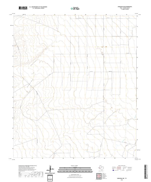 Saragosa NW 2022 topographic map thumbnail