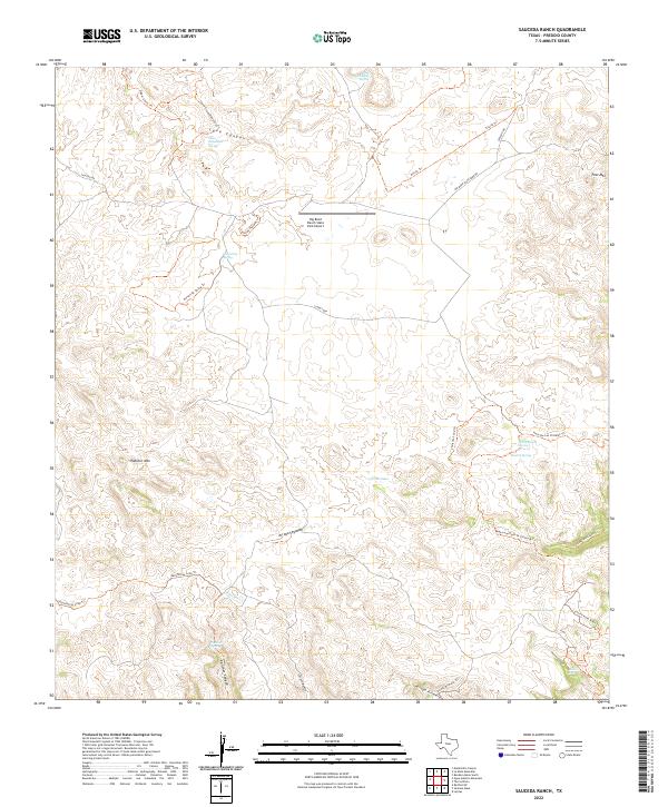 Sauceda Ranch 2022 topographic map thumbnail