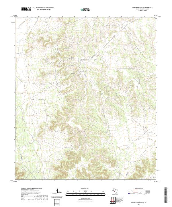 Schneeman Draw SW 2022 topographic map thumbnail