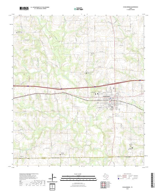 Schulenburg topographic map thumbnail