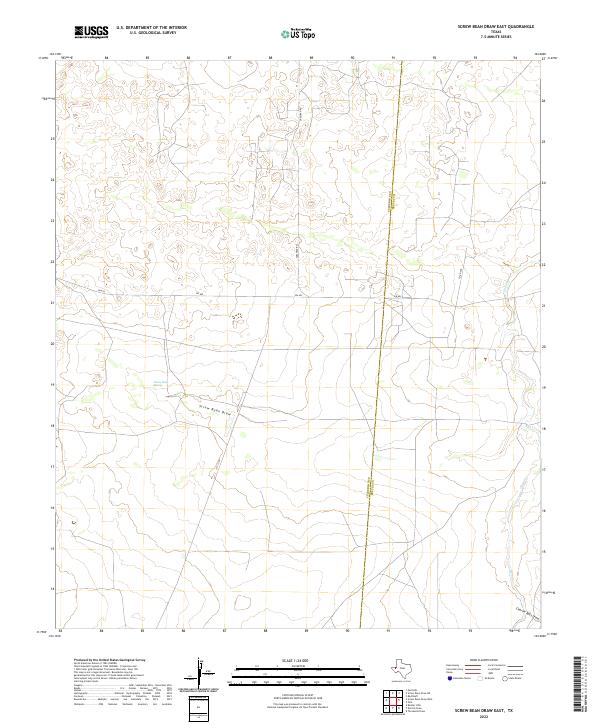 Screw Bean Draw East 2022 topographic map thumbnail
