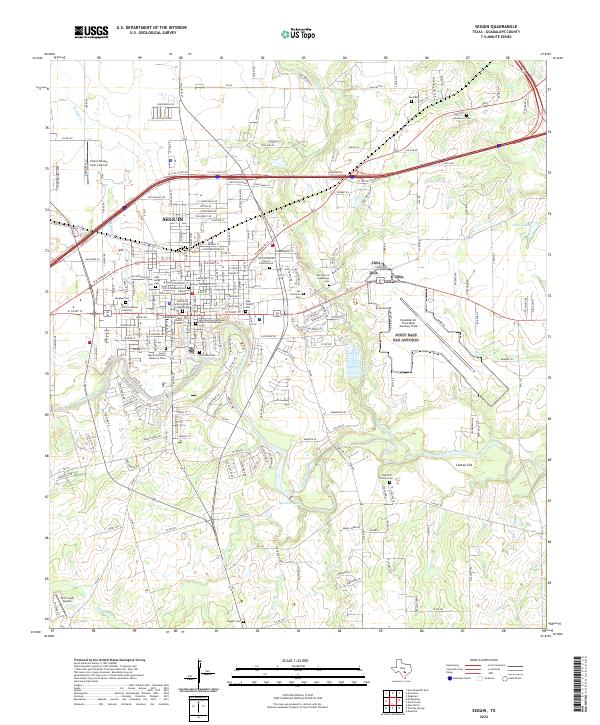 Seguin topographic map thumbnail