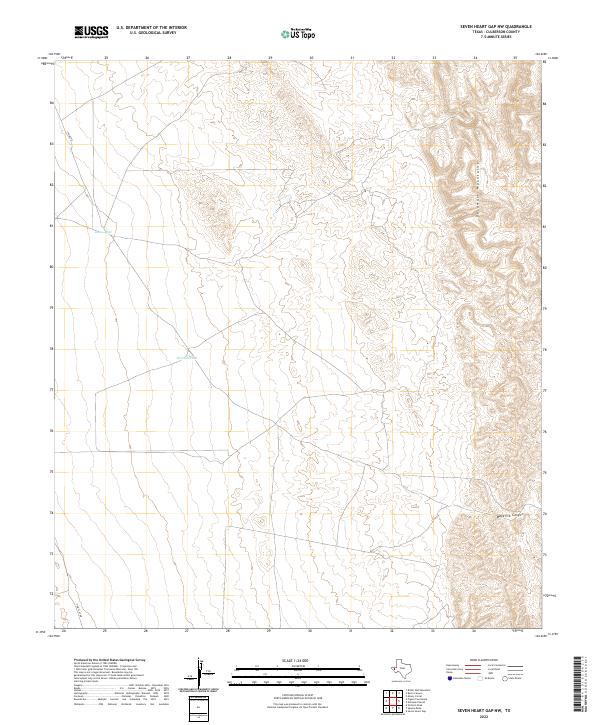 Seven Heart Gap NW topographic map thumbnail