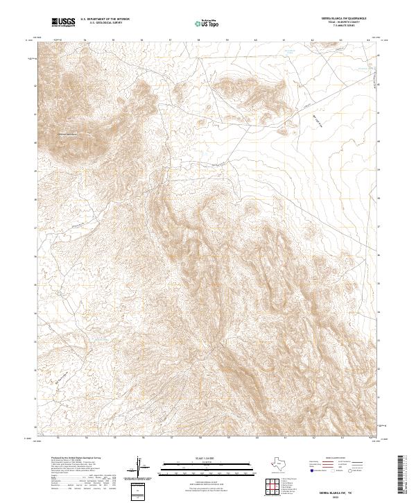 Sierra Blanca SW topographic map thumbnail